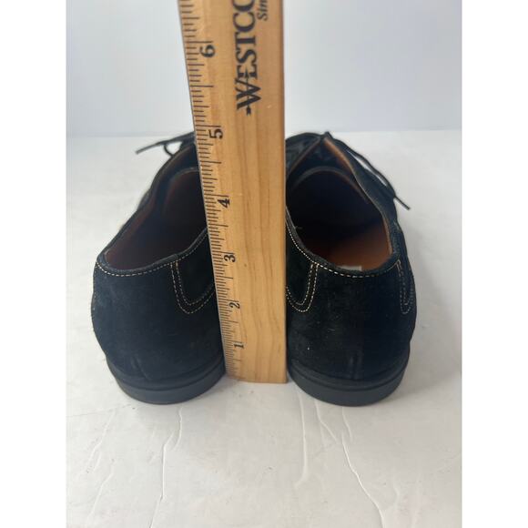 Gianni Versace Men’s Black Suede Blue Grommets Lace Up Derby Oxford Shoes‎ Sz 5